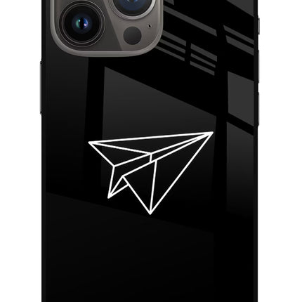 Paper Plane White iPhone 13 Pro Glass Case