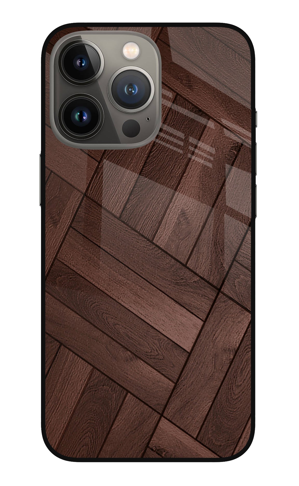 Wooden Texture Design iPhone 13 Pro Glass Case