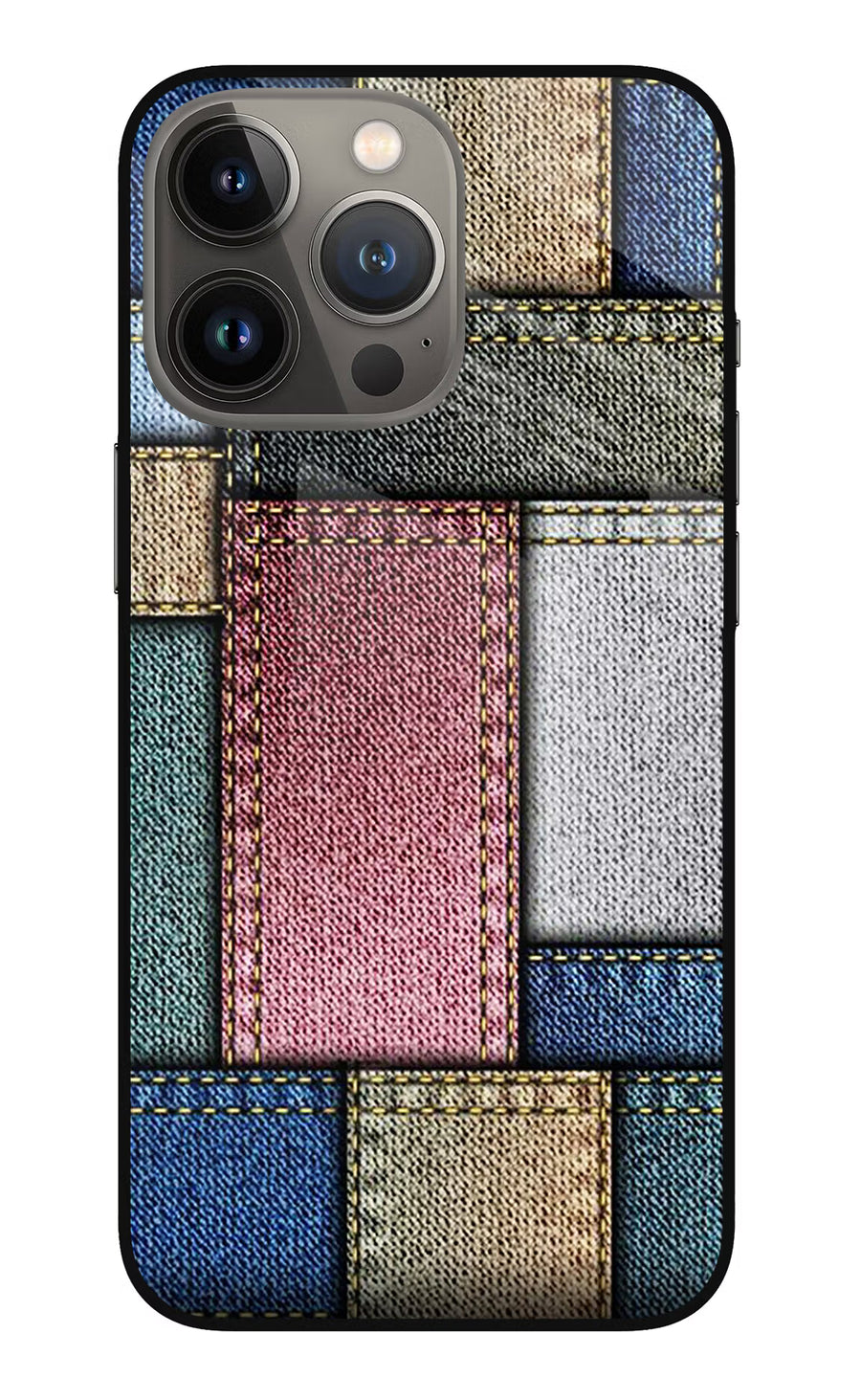 Multicolor Jeans iPhone 13 Pro Back Cover, Metal case