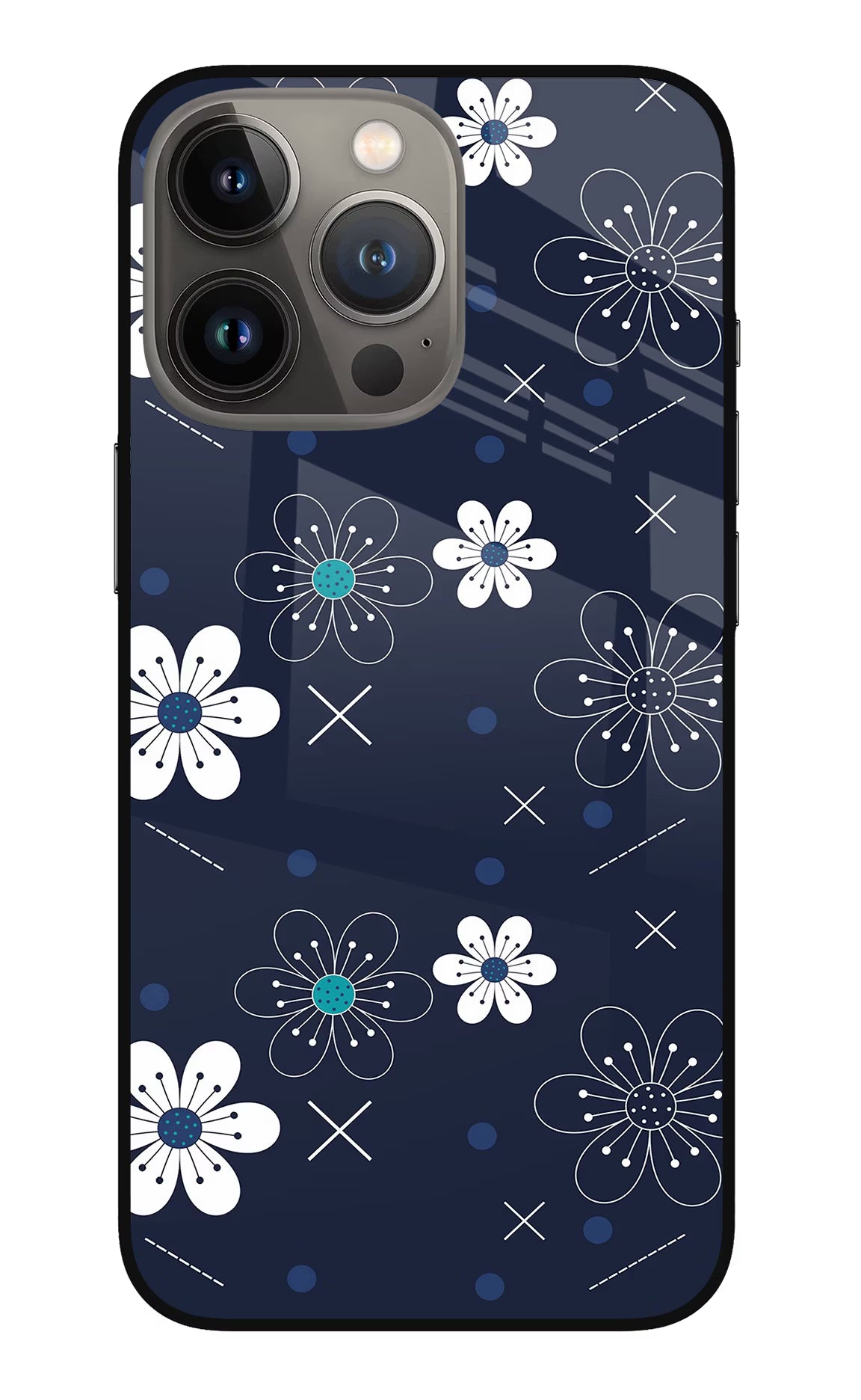 Flowers iPhone 13 Pro Glass Case Back Cover by Casekaro