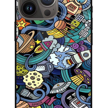 Space Abstract iPhone 13 Pro Glass Case Back Cover by Casekaro