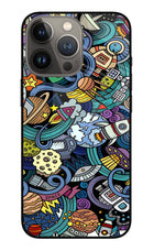 Space Abstract iPhone 13 Pro Glass Case Back Cover by Casekaro