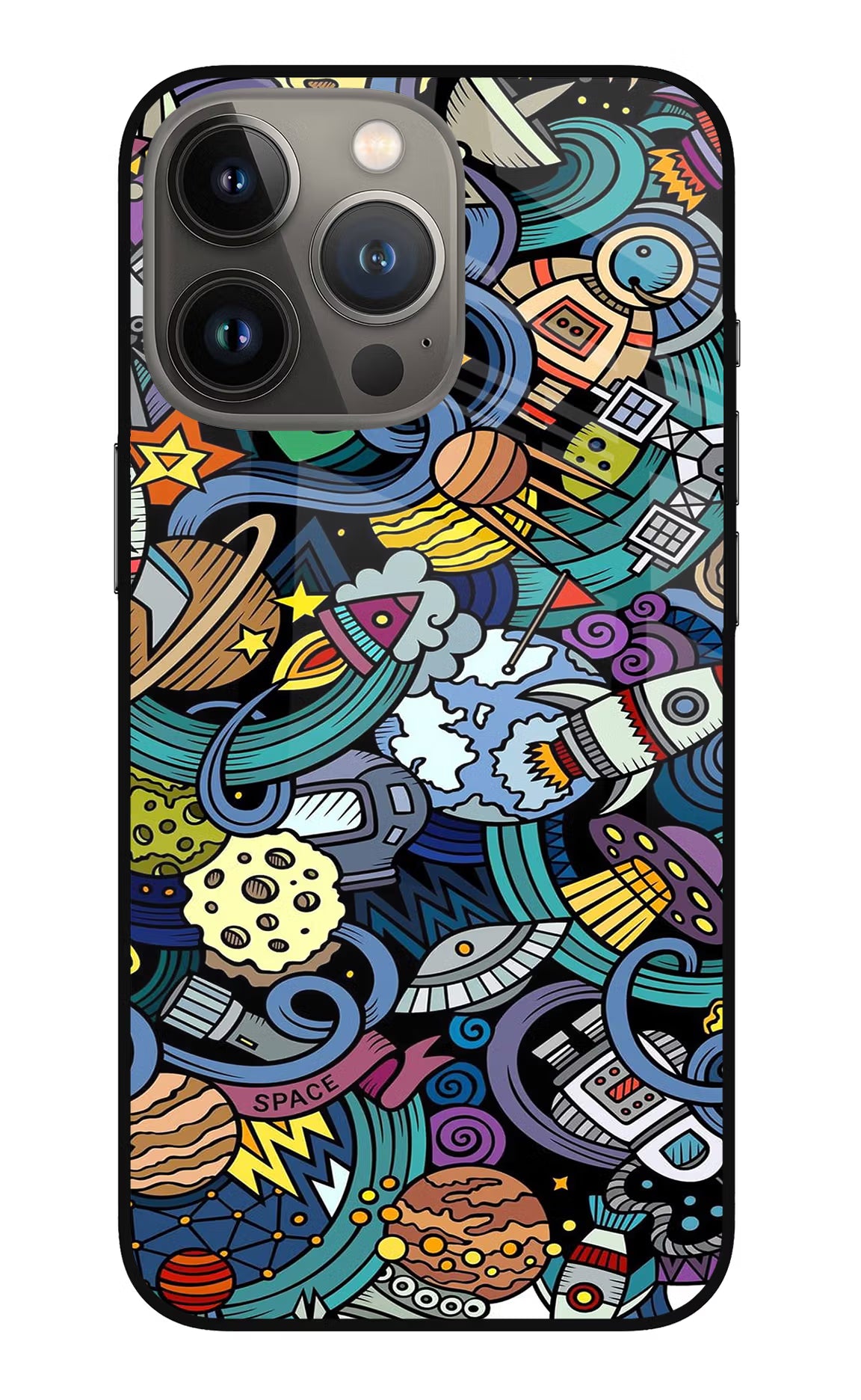 Space Abstract iPhone 13 Pro Glass Case Back Cover by Casekaro
