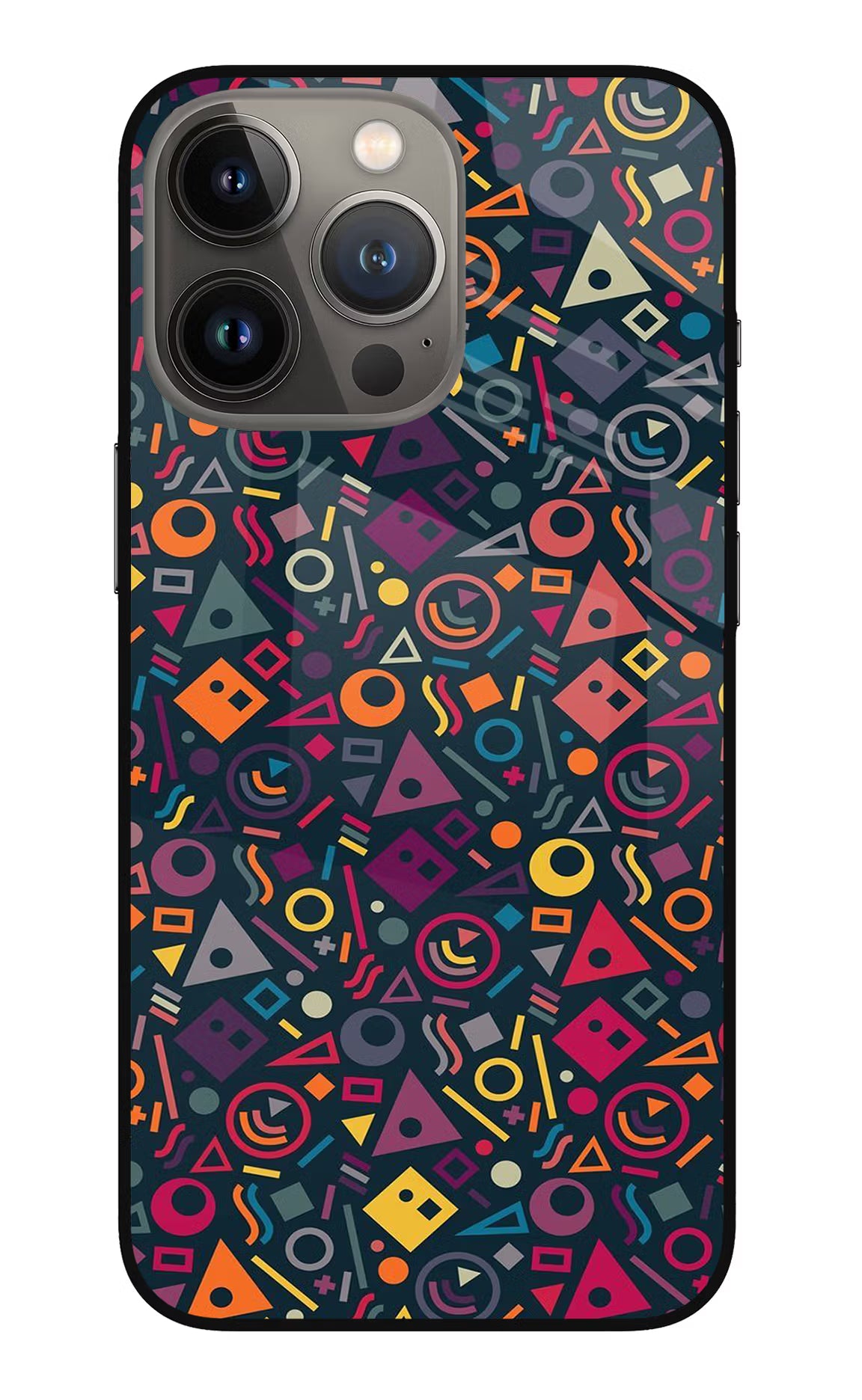 Geometric Abstract iPhone 13 Pro Glass Case Back Cover by Casekaro