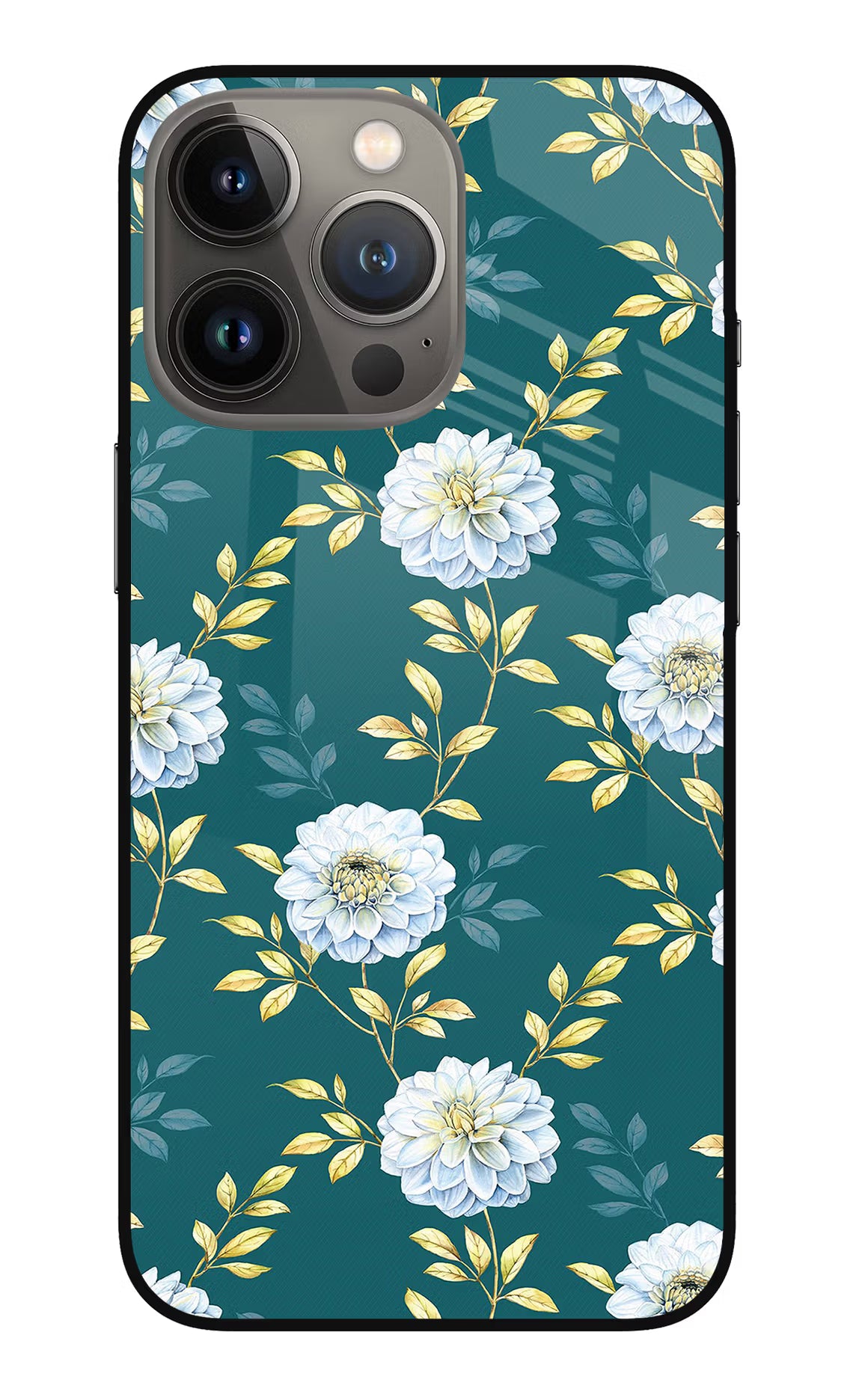 Flowers iPhone 13 Pro Glass Case Back Cover by Casekaro