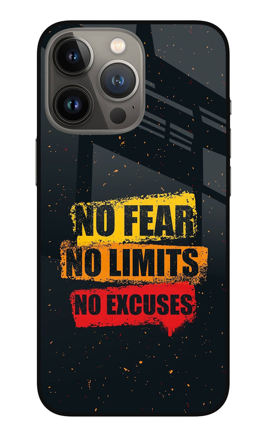 No Fear No Limits No Excuse iPhone 13 Pro Glass Case