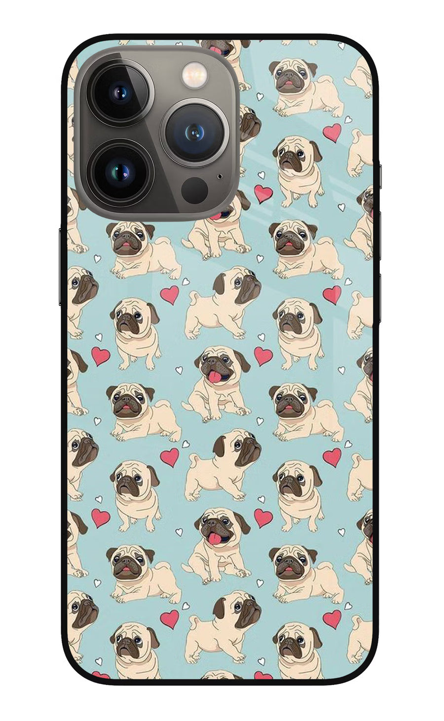 Pug Dog iPhone 13 Pro Back Cover, Metal case