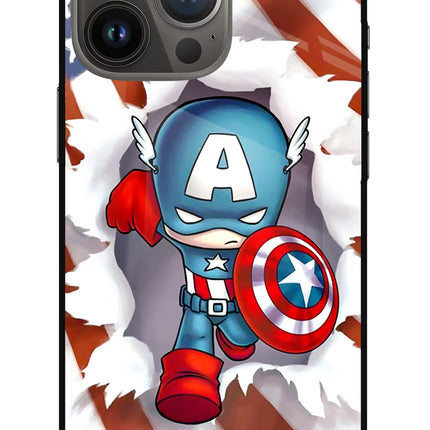 Captain America iPhone 13 Pro Glass Case Back Cover by Casekaro