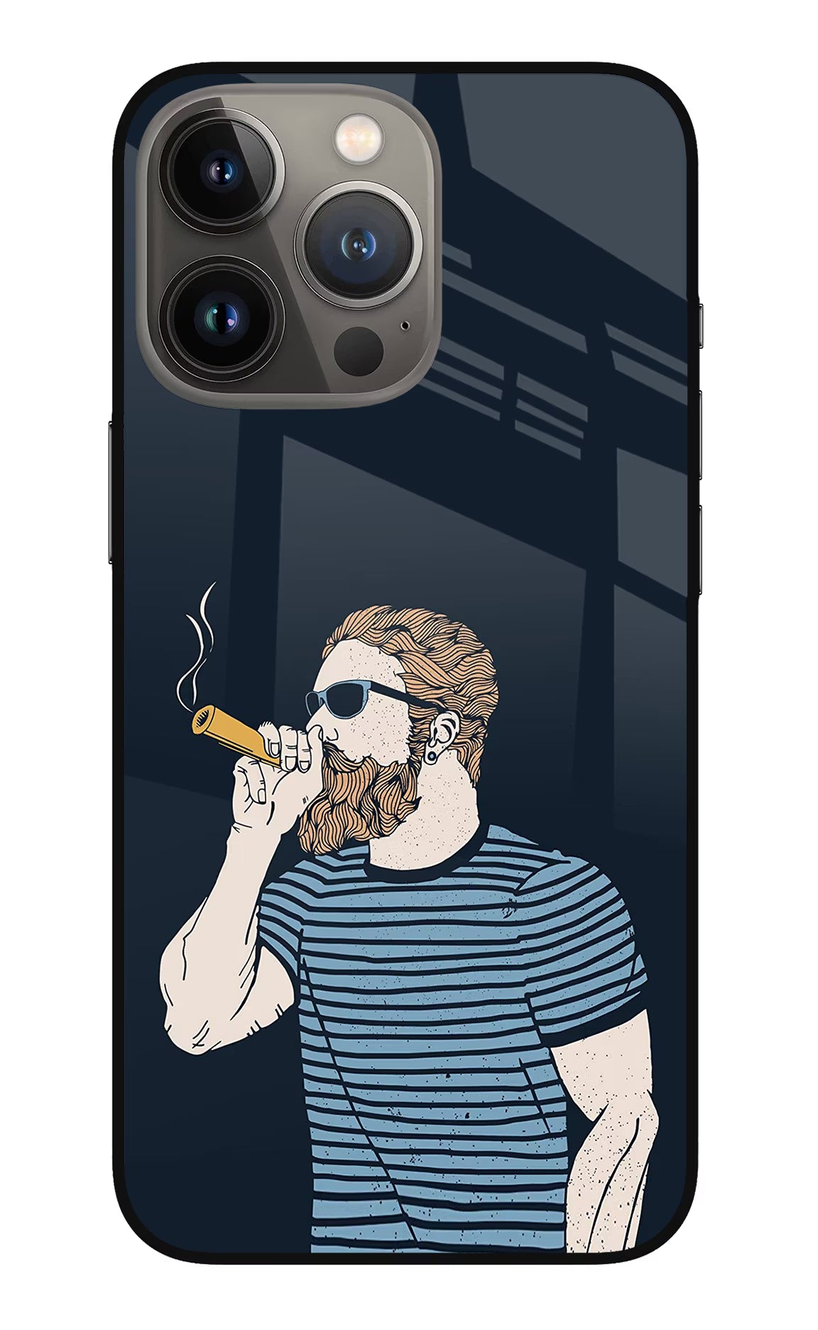 Smoking iPhone 13 Pro Glass Case Back Cover by Casekaro