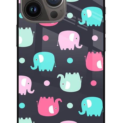 Elephants iPhone 13 Pro Glass Case Back Cover by Casekaro