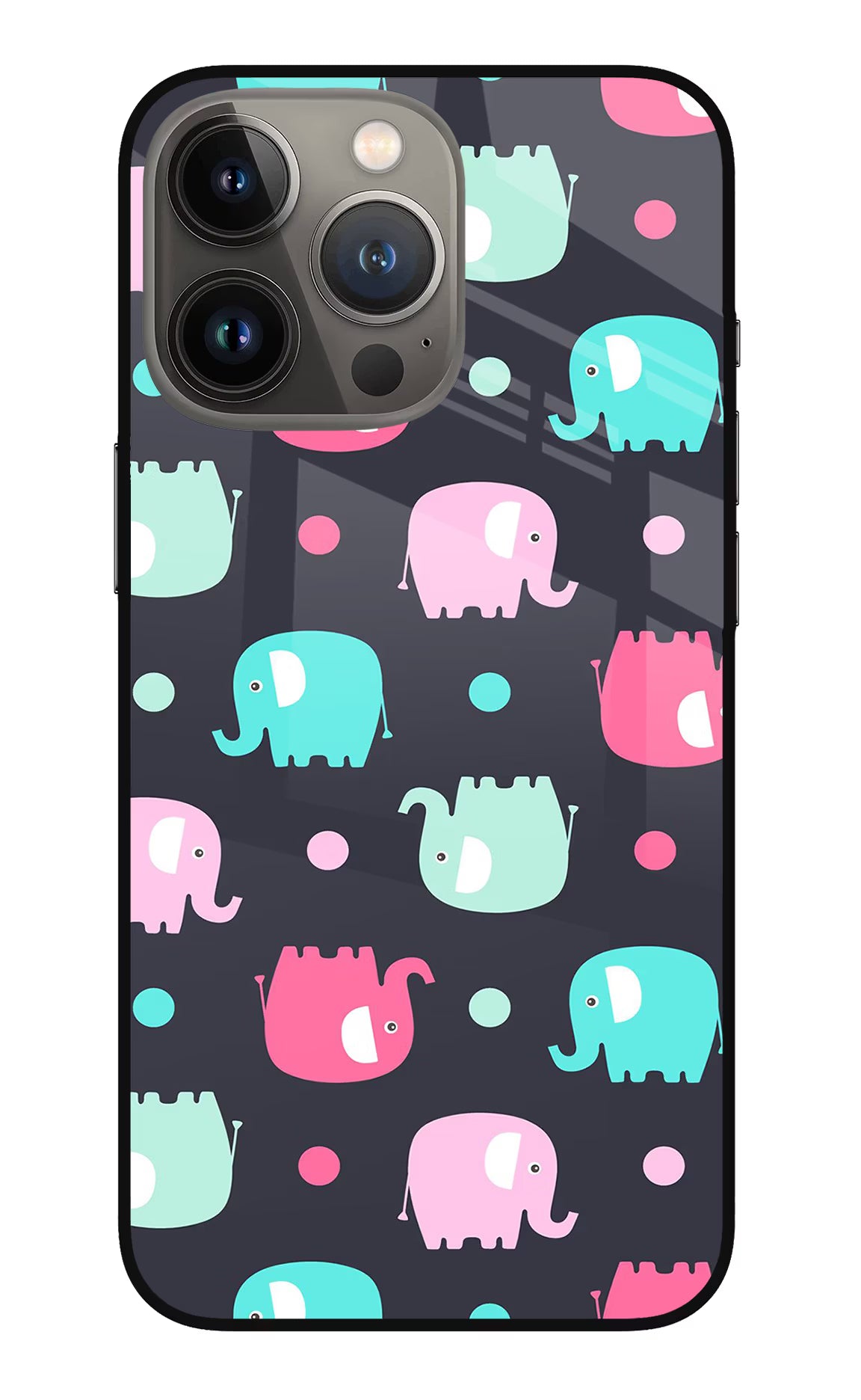 Elephants iPhone 13 Pro Glass Case Back Cover by Casekaro