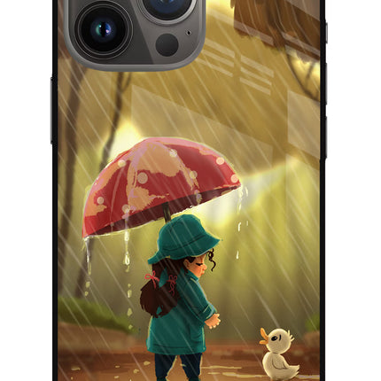 Rainy Day iPhone 13 Pro Glass Case Back Cover by Casekaro