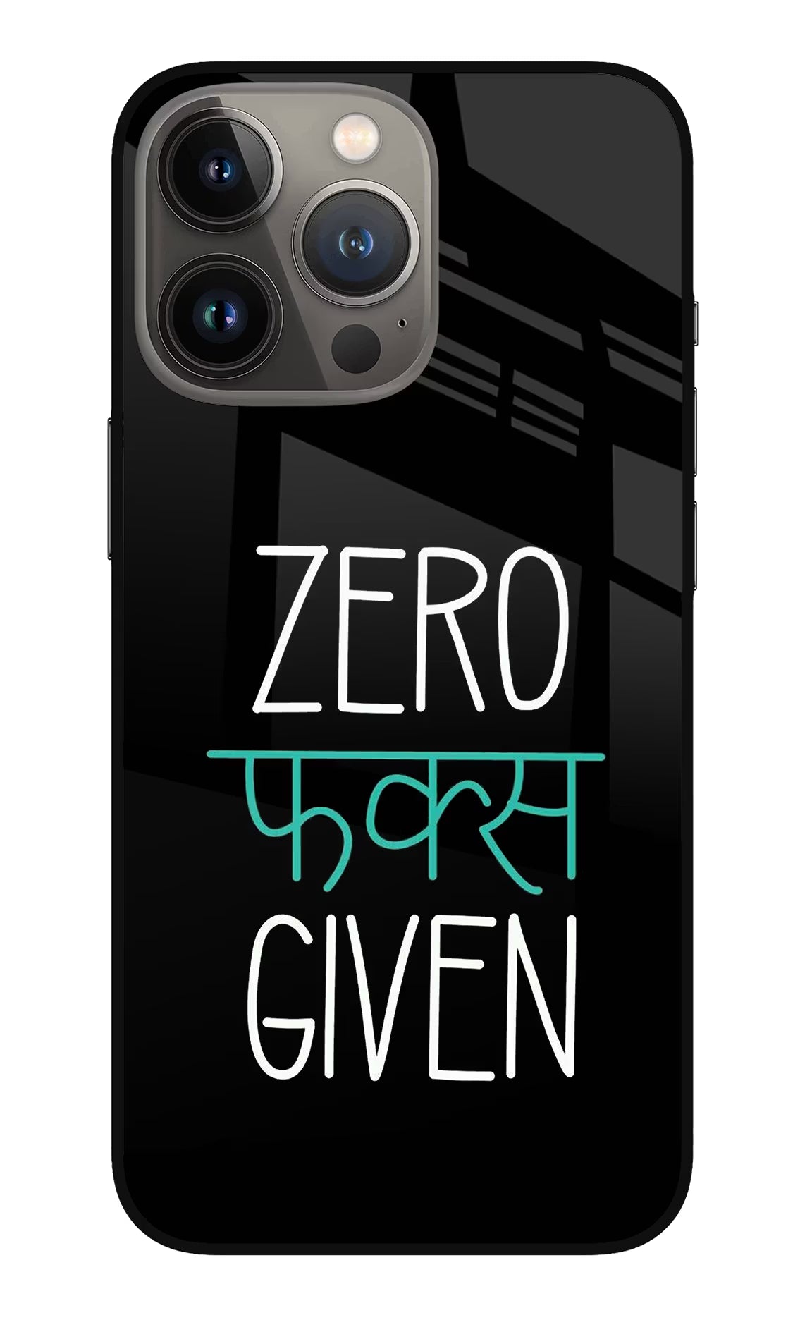 Zero Fucks Given iPhone 13 Pro Glass Case Back Cover by Casekaro