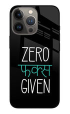 Zero Fucks Given iPhone 13 Pro Glass Case