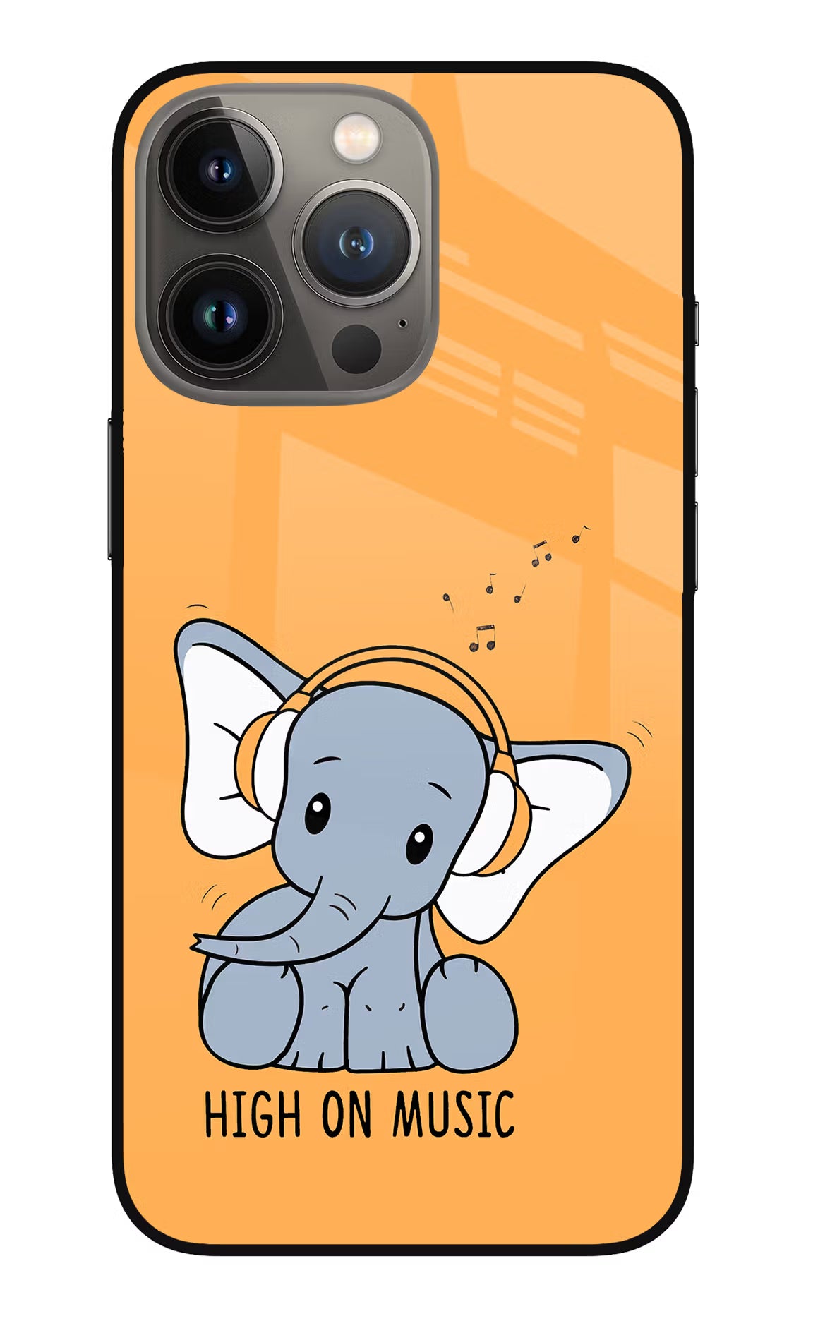 High On Music iPhone 13 Pro Glass Case Back Cover by Casekaro