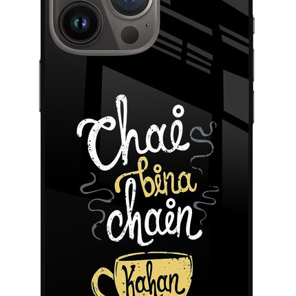 Chai Bina Chain Kaha Re iPhone 13 Pro Glass Case Back Cover by Casekaro