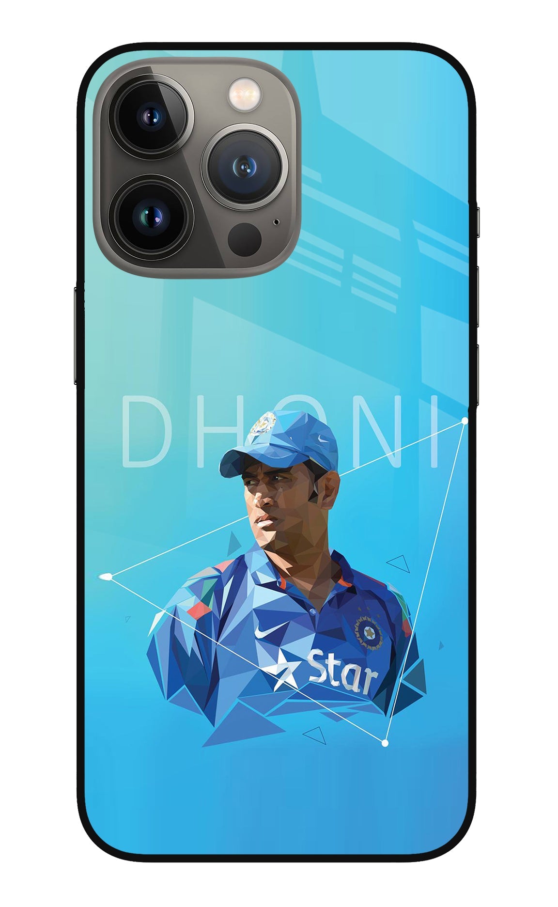 Dhoni Artwork iPhone 13 Pro Glass Case