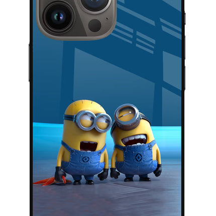 Minion Laughing iPhone 13 Pro Glass Case Back Cover by Casekaro
