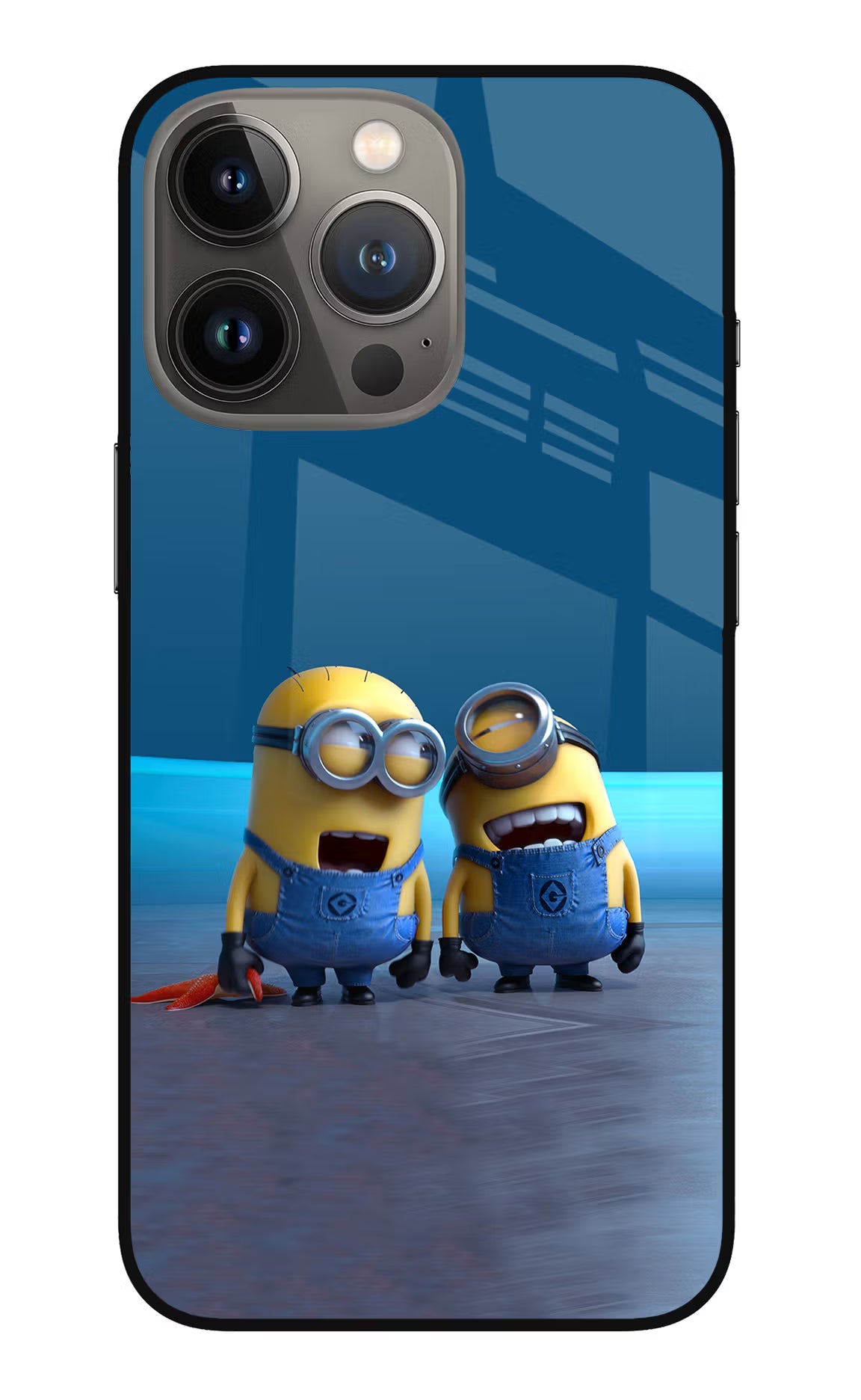 Minion Laughing iPhone 13 Pro Glass Case Back Cover by Casekaro