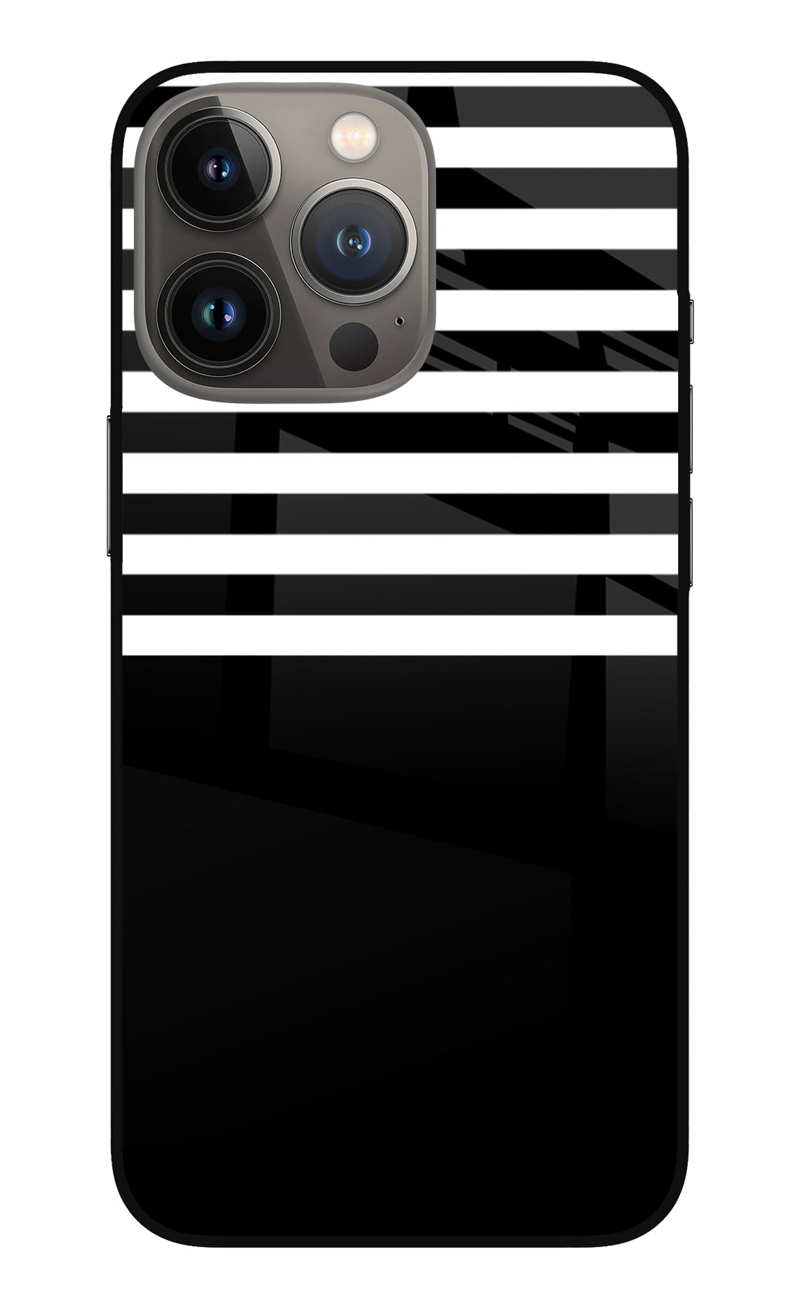 Black and White Print iPhone 13 Pro Glass Case