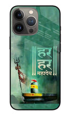 Har Har Mahadev Shivling iPhone 13 Pro Glass Case Back Cover by Casekaro