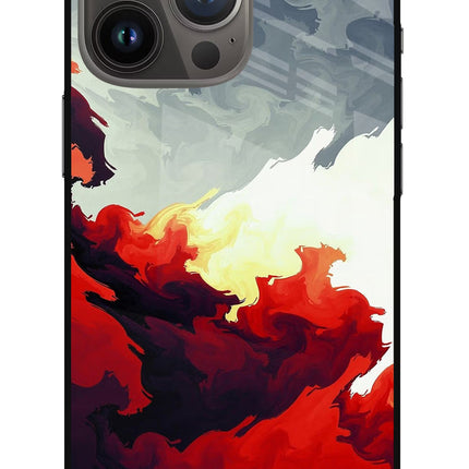 Fire Cloud iPhone 13 Pro Glass Case Back Cover by Casekaro
