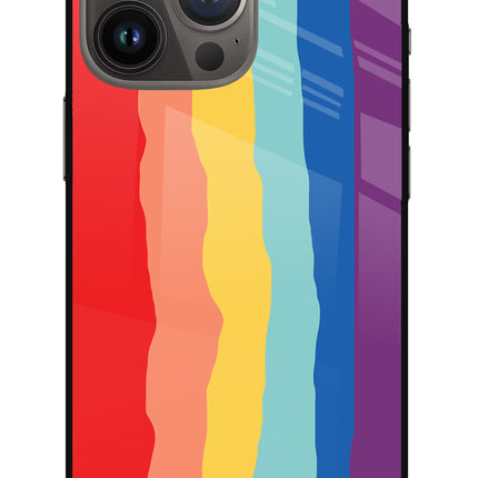 Rainbow iPhone 13 Pro Glass Case Back Cover by Casekaro
