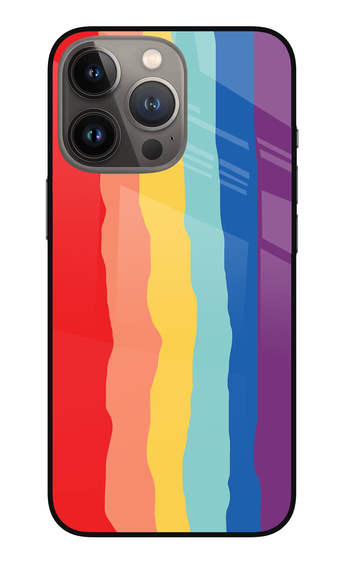 Rainbow iPhone 13 Pro Glass Case Back Cover by Casekaro