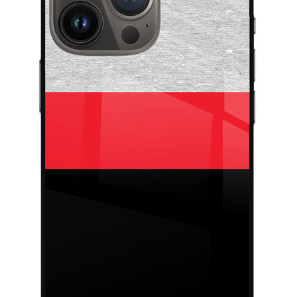 Tri Color Pattern iPhone 13 Pro Glass Case Back Cover by Casekaro