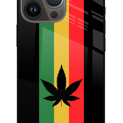 Weed Flag iPhone 13 Pro Glass Case Back Cover by Casekaro