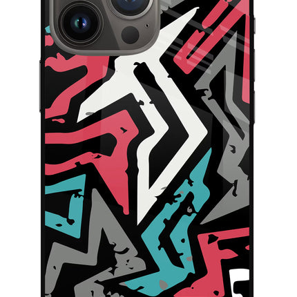 Geometric Graffiti iPhone 13 Pro Glass Case Back Cover by Casekaro