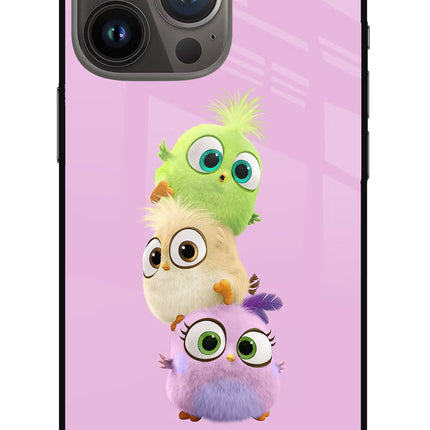 Cute Little Birds iPhone 13 Pro Glass Case Back Cover by Casekaro