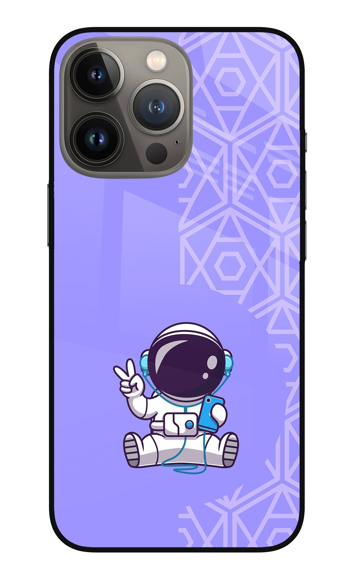 Cute Astronaut Chilling iPhone 13 Pro Glass Case