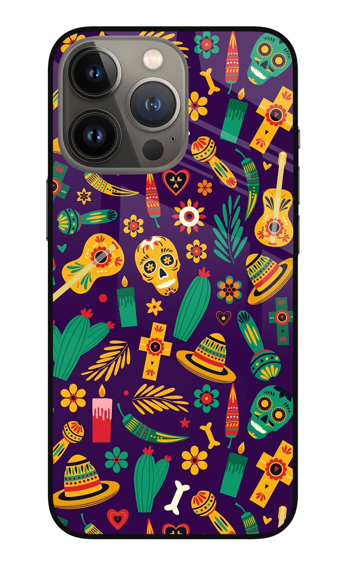 Mexican Artwork iPhone 13 Pro Glass Case