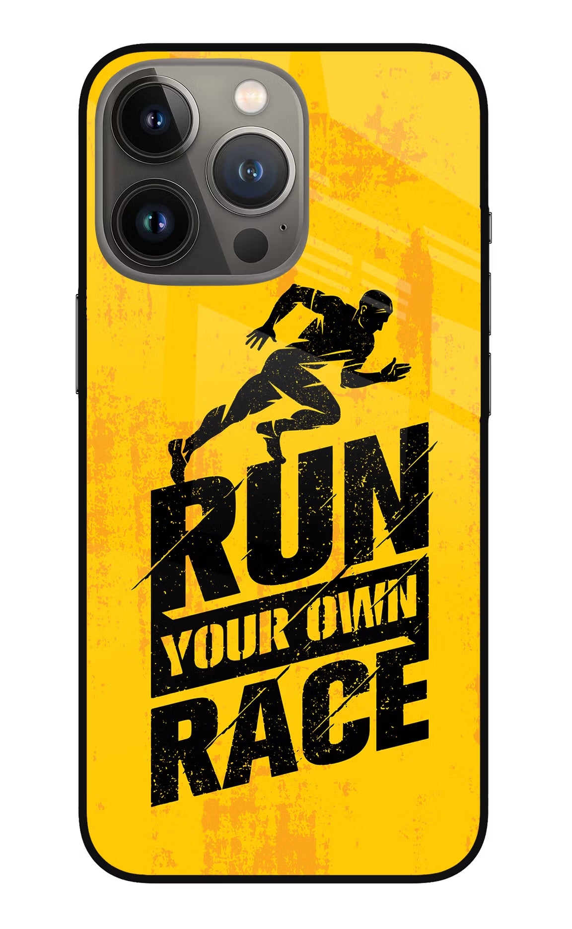 Run Your Own Race iPhone 13 Pro Glass Case Back Cover by Casekaro