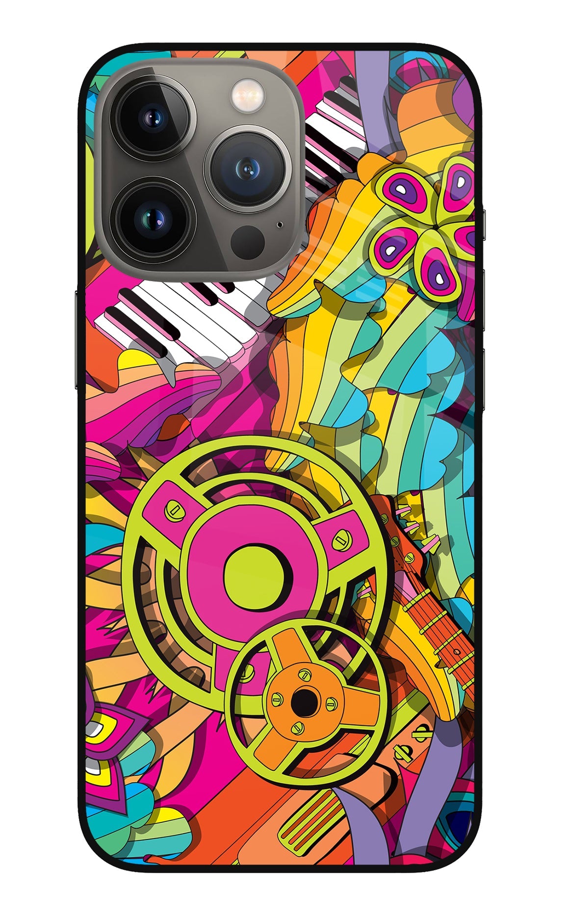 Music Doodle iPhone 13 Pro Glass Case