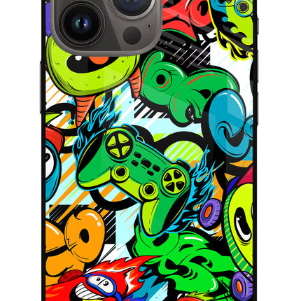 Game Doodle iPhone 13 Pro Glass Case