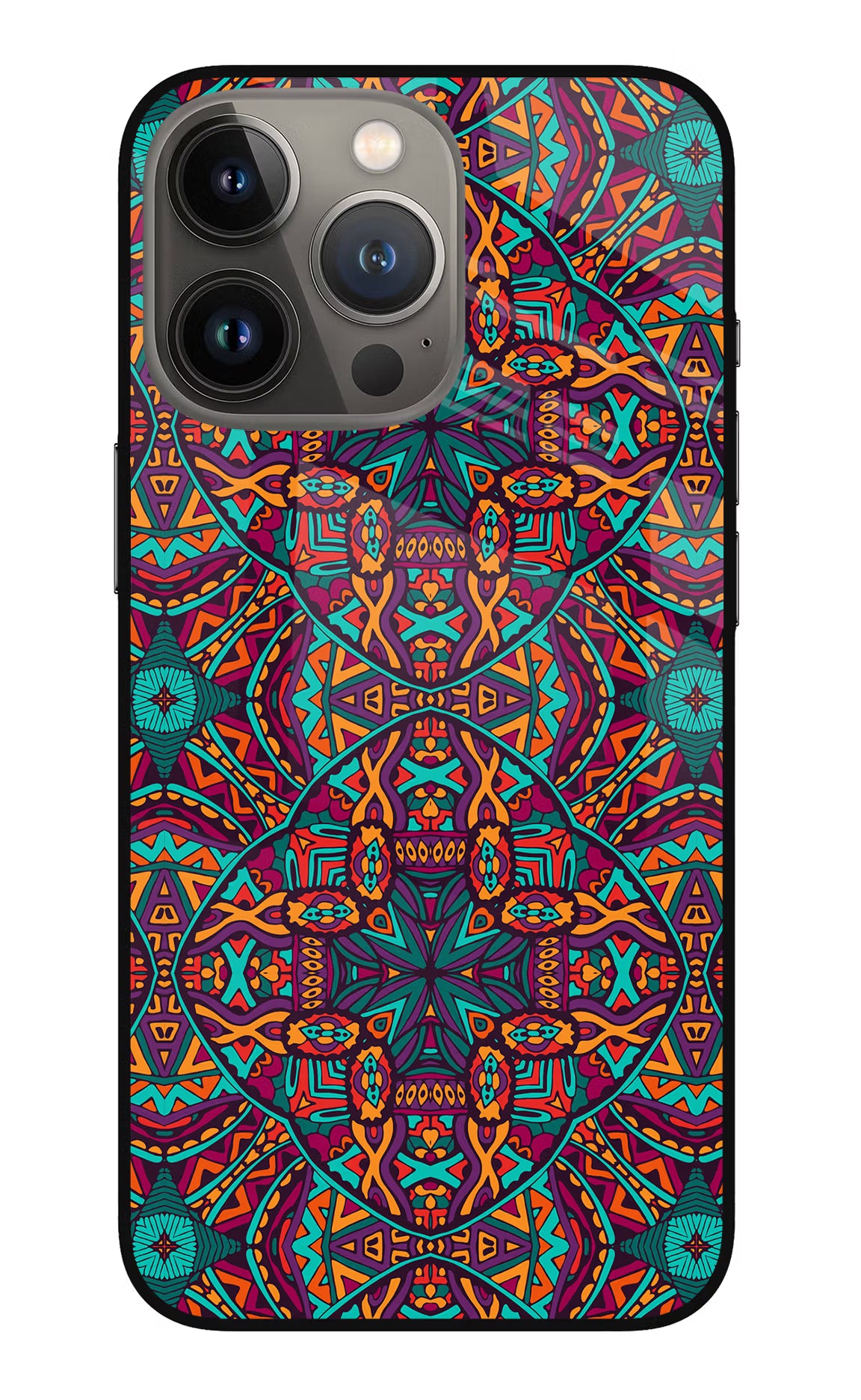 Colour Mandala iPhone 13 Pro Glass Case Back Cover by Casekaro