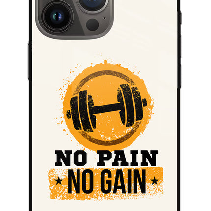 No Pain No Gain iPhone 13 Pro Glass Case Back Cover by Casekaro
