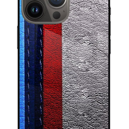 BMW Stripes iPhone 13 Pro Glass Case Back Cover by Casekaro