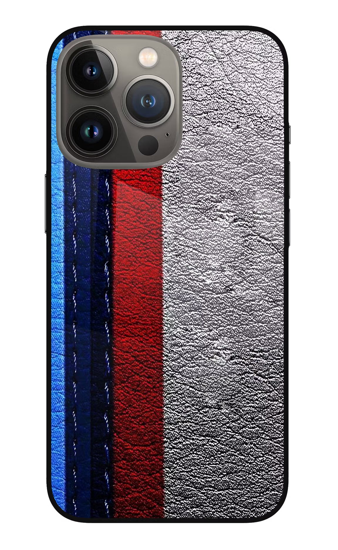 BMW Stripes iPhone 13 Pro Glass Case Back Cover by Casekaro