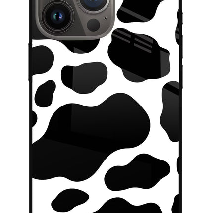 Cow Spots iPhone 13 Pro Glass Case Back Cover by Casekaro
