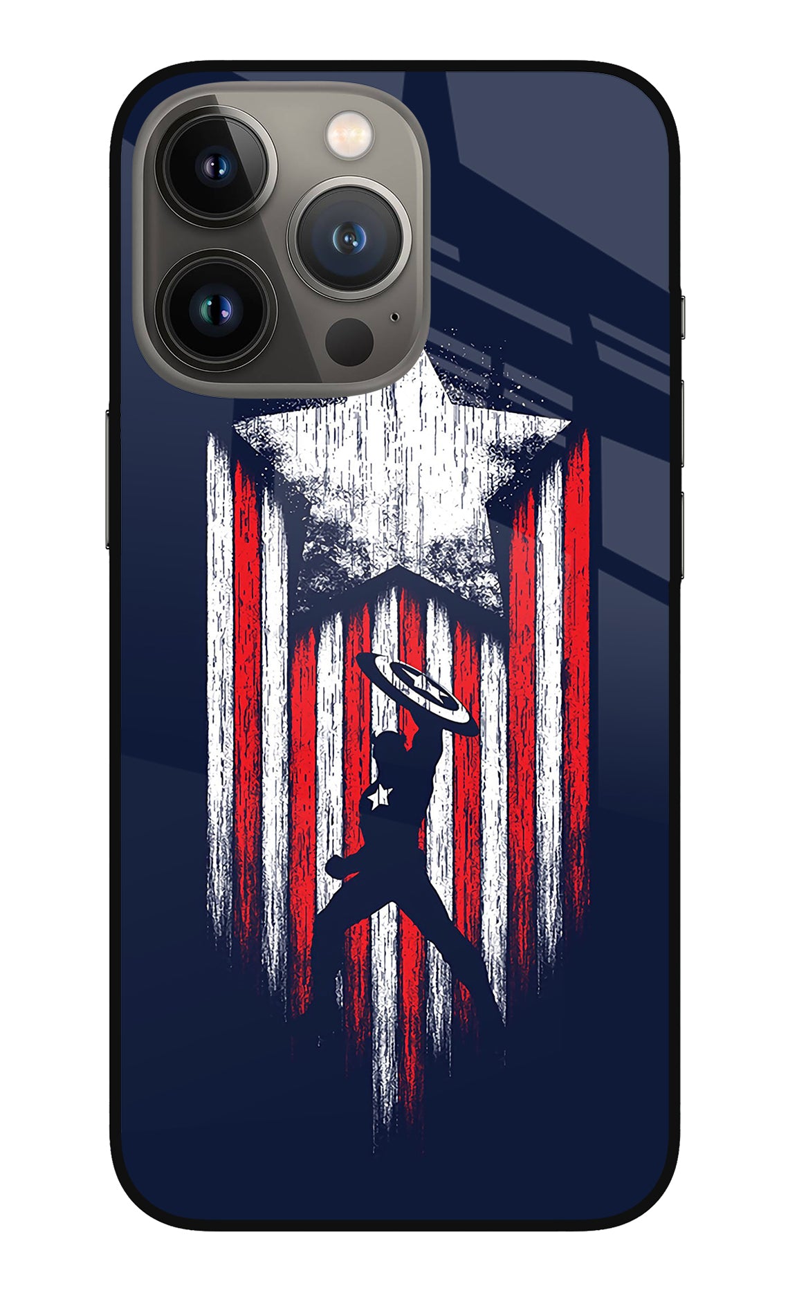 Captain America Marvel Art iPhone 13 Pro Glass Case