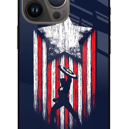 Captain America Marvel Art iPhone 13 Pro Glass Case Back Cover by Casekaro