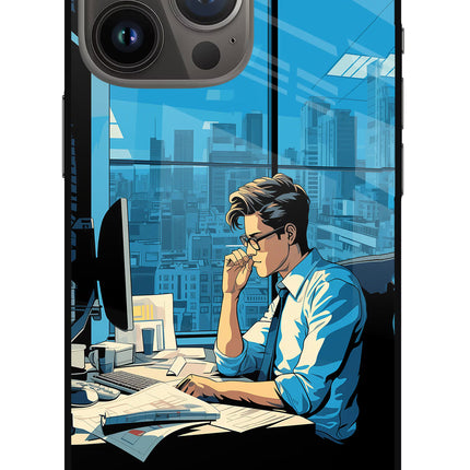 Focused Hustler (AI Generated) iPhone 13 Pro Glass Case