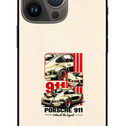 Classic Porsche 911 iPhone 13 Pro Glass Case Back Cover by Casekaro