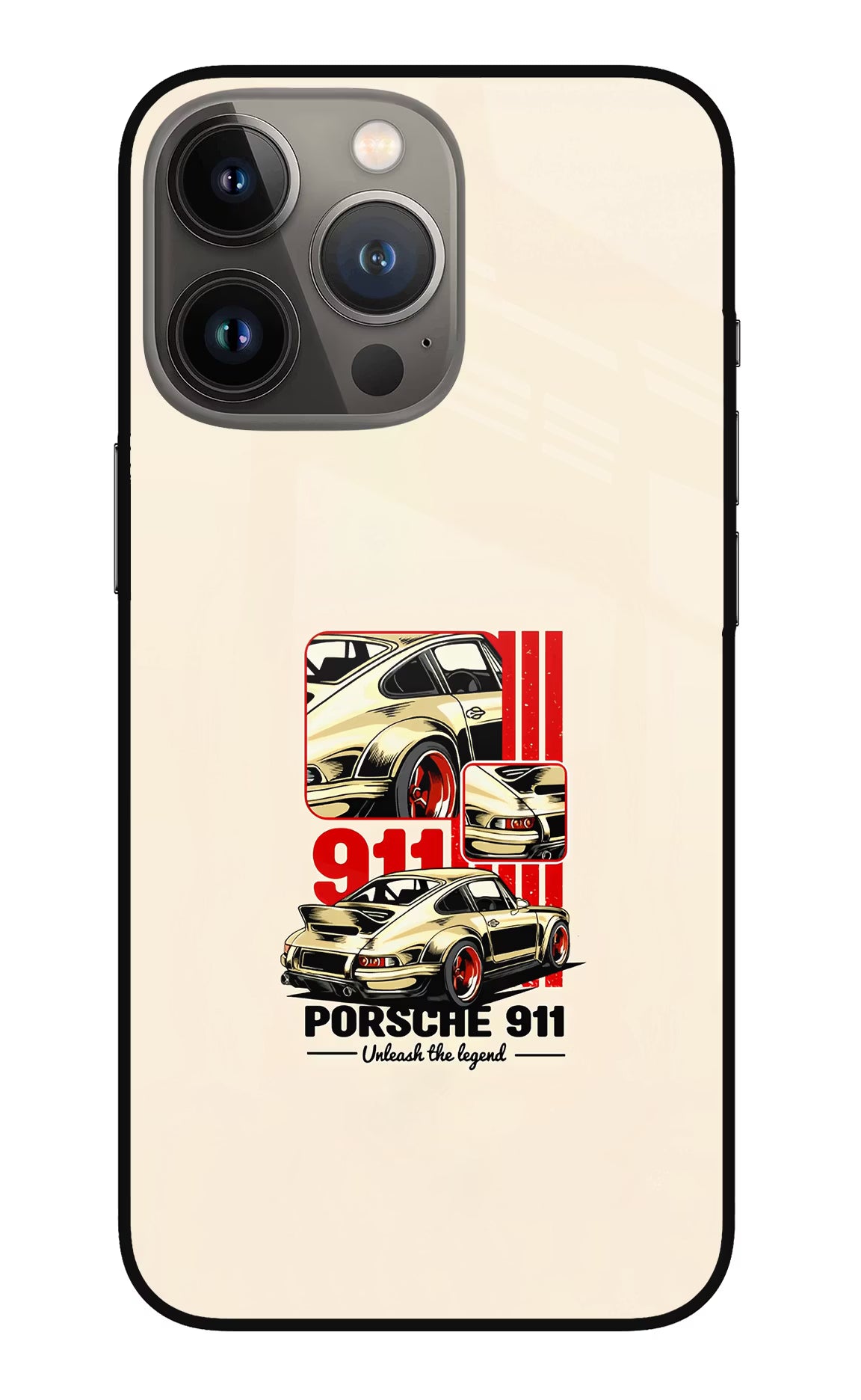 Classic Porsche 911 iPhone 13 Pro Glass Case Back Cover by Casekaro