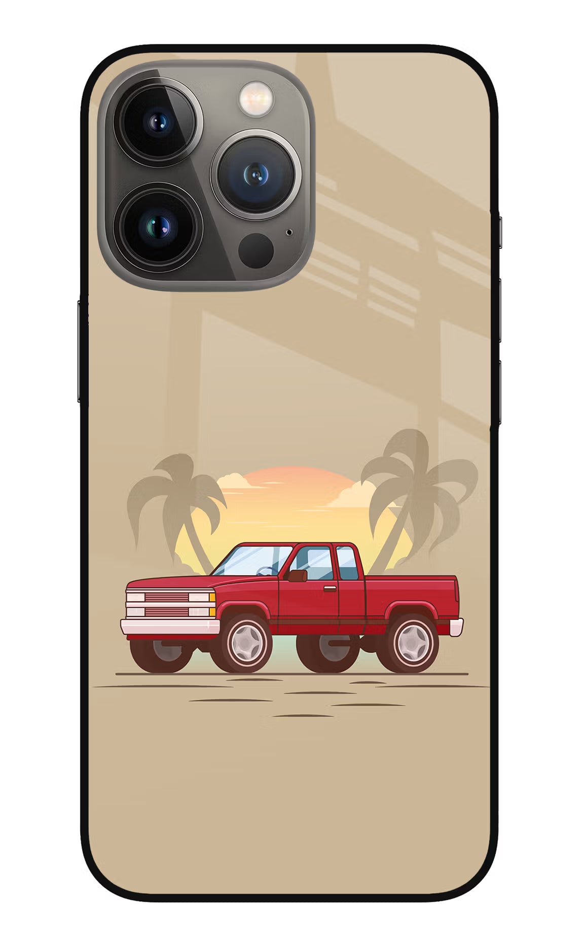 Desert Classic Drive iPhone 13 Pro Glass Case Back Cover by Casekaro