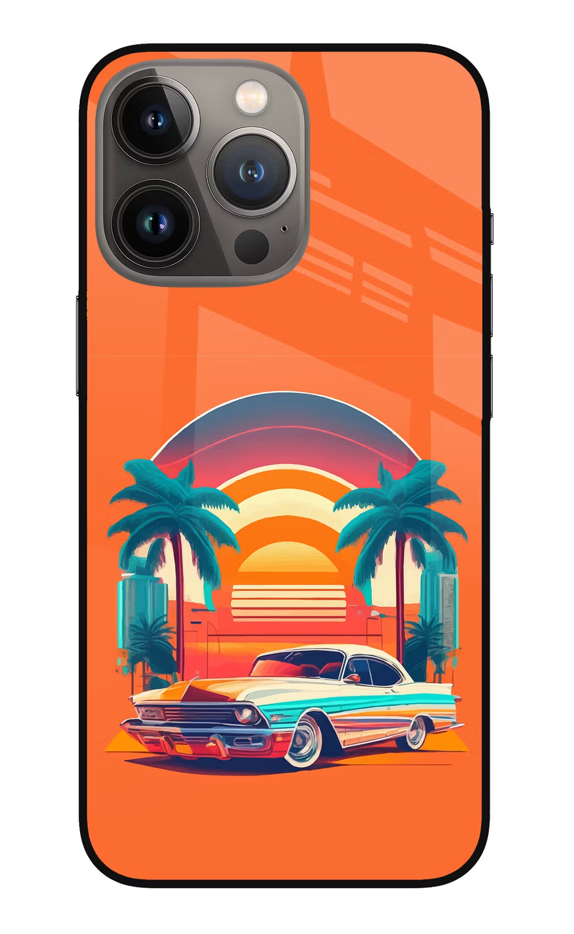 Palm Drive 80s iPhone 13 Pro Glass Case