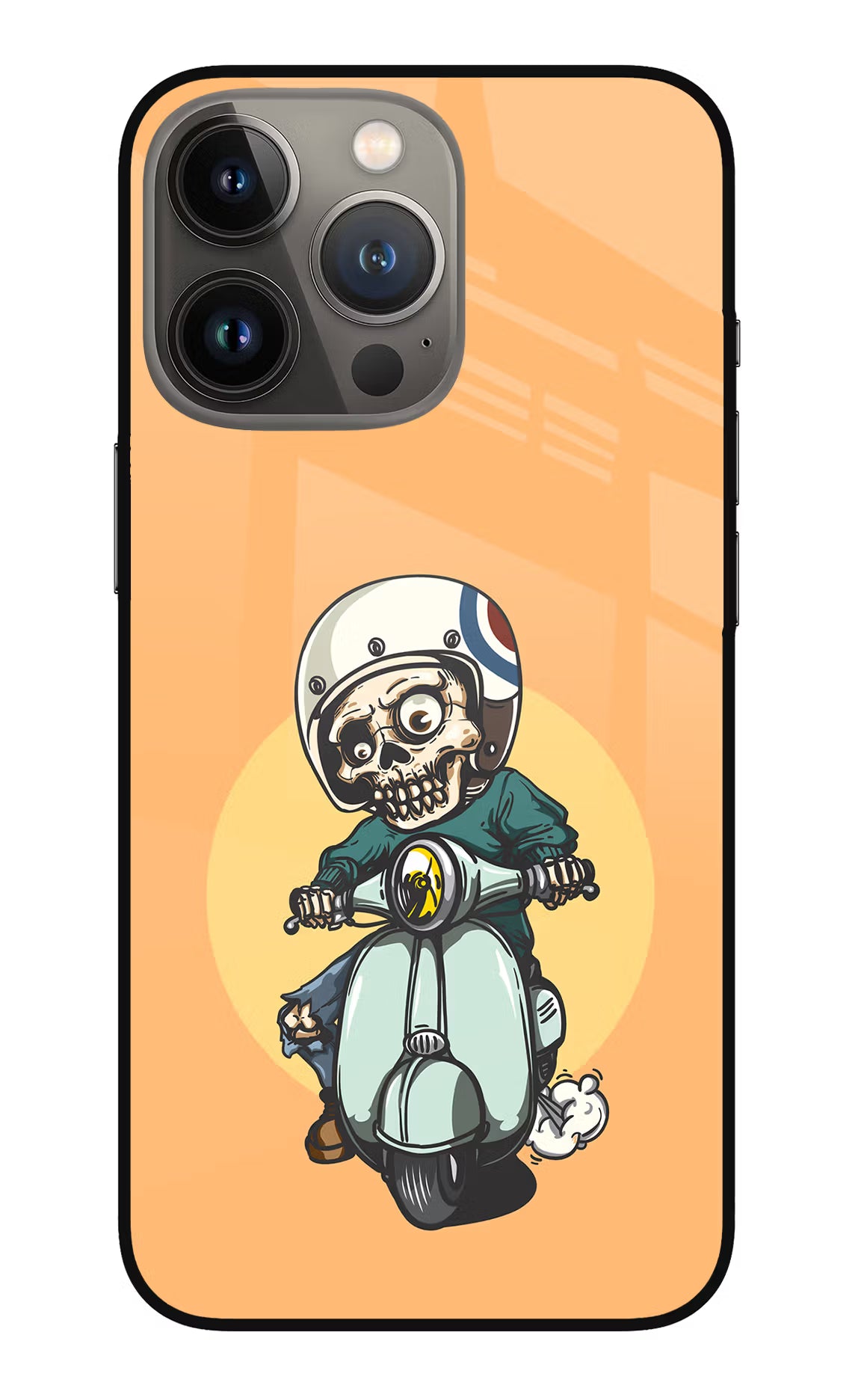 Undead Biker iPhone 13 Pro Glass Case Back Cover by Casekaro